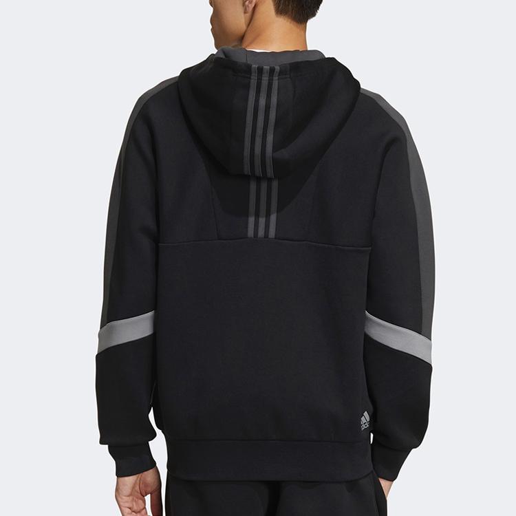 Adidas Colorblock Sports Casual Hooded Jacket Men Outerwear Black GM4430