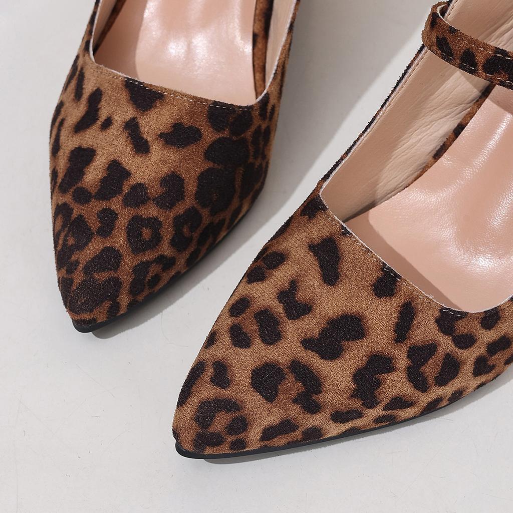 Women's Shoes 2025 New Baotou Women's Slippers Leopard Print Dress Slippers Women Summer Plus Size Heels Women Zapatos