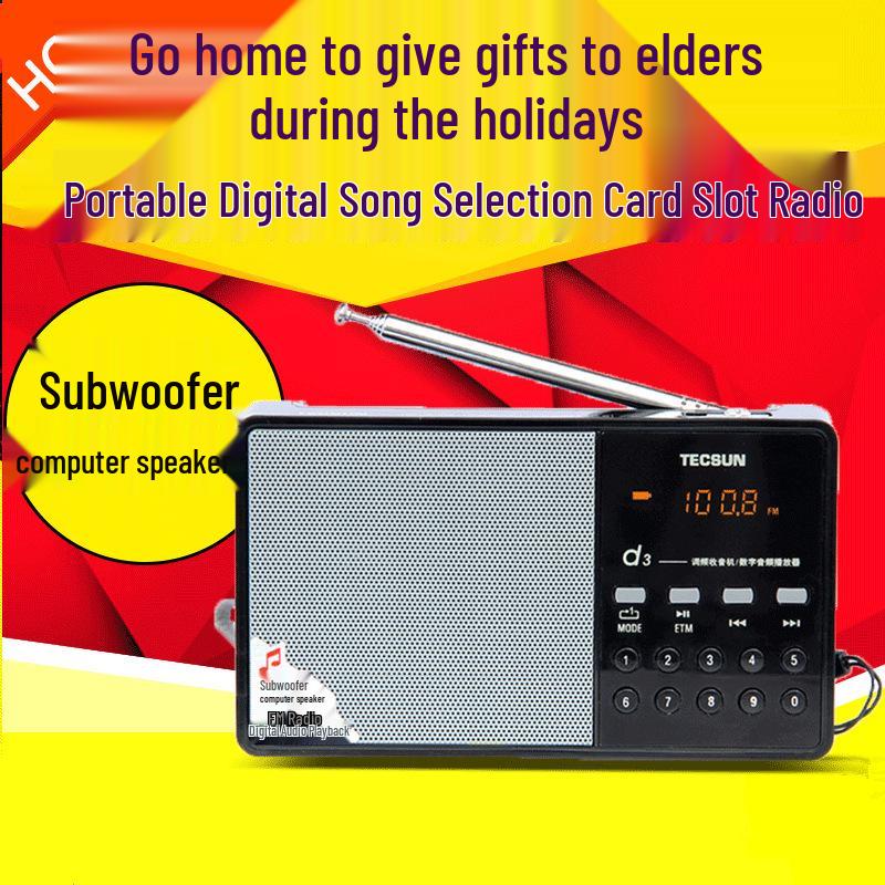 

Tecsun D3 MP3/FM Mini Pocket Radio for Seniors Standard