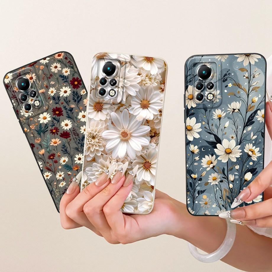 Fashion Painting Phone Case For Infinix Note 11 11s 11 Pro X697 X663 X698 Funda Soft Matte Silicone Bow Pattern Cartoon Cat Capa
