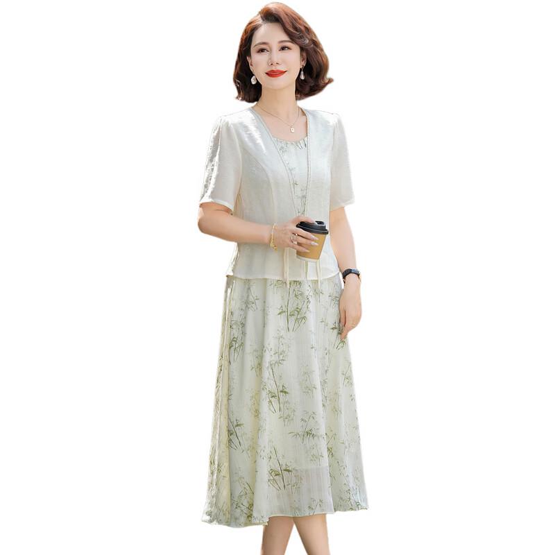 New Chinese Style Summer Dress for Middle-Aged Women