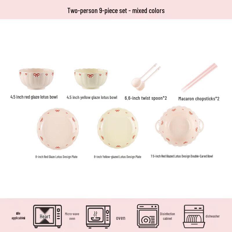 Cream Style Ceramic Bowknot Dinnerware Set