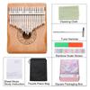 uxcell 21-Key Thumb Piano, Brown Mini Portable Finger Piano, Solid Koa Wood with Floral Handrails, Tuning Hammer, and Gift Sheet Music Learning
