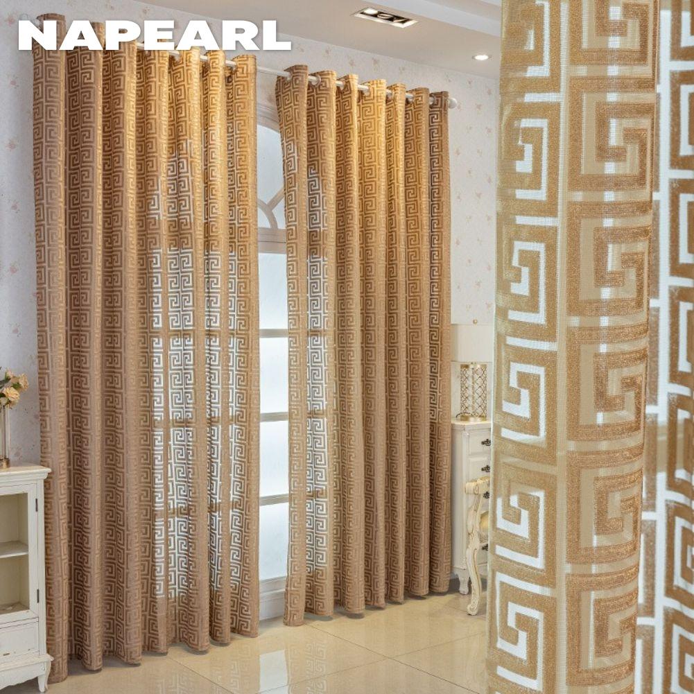 1 ks NAPEARL 30% zatemňovací žakárový závěs Evropský klasický luxusní průsvitný voálový závěs do ložnice, obývacího pokoje, na balkonové okno, bytová dekorace
