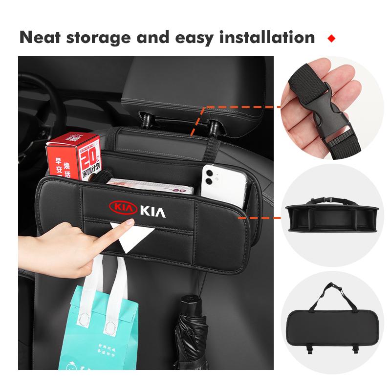 AABIU1 For KIA Car Seat Back Organizer Backseat Storage Bag Foldable Tissue Box Cerato Soul Venga Forte Spectra Sedona Niro Cadenza