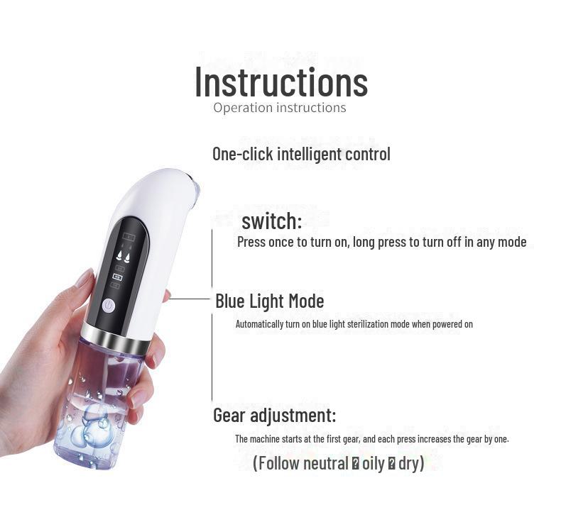 Portable Oxygen Facial & Pore Cleaner: Electric Blackhead Remover Device