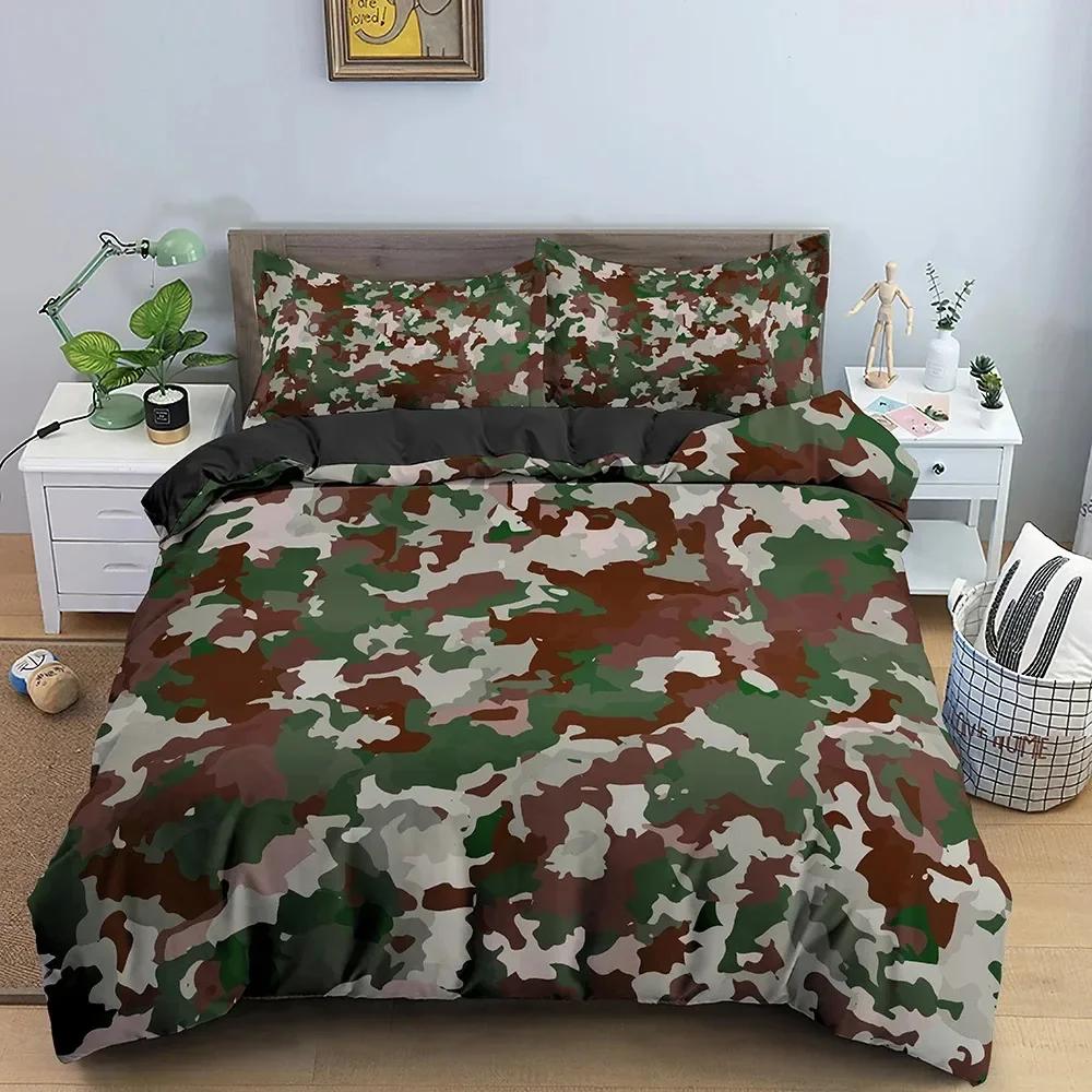 Klassisches Camouflage-Muster Maskierendes Camo Wiederholung Bequem Bettdecke Bettbezug Kissenbezug Bettwäscheset Kinder Schlafzimmer Dekoration