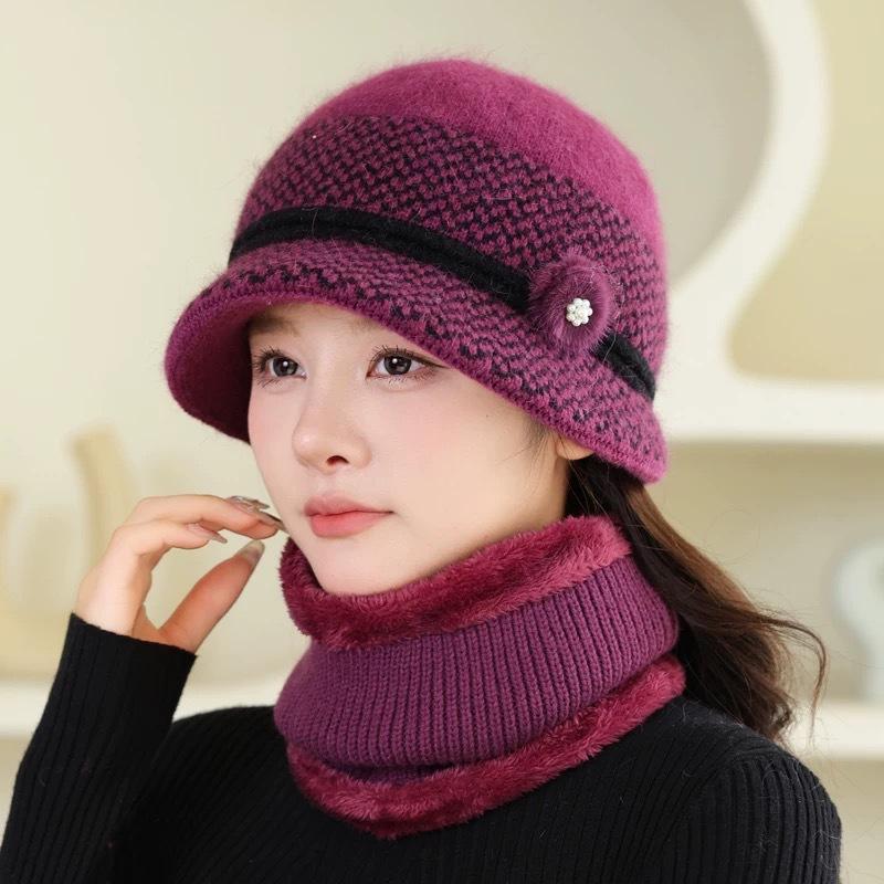 Bucket Hat for Women, Winter Plush Hat, Fashionable and Versatile, Thickened and Warm, Suitable for Outdoor Activities, Travel, Cycling