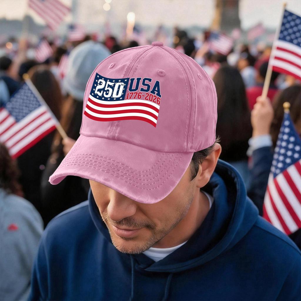Men's and Women's Matching American 250th Anniversary Anniversary Embroidered Vintage Washed Baseball Cap