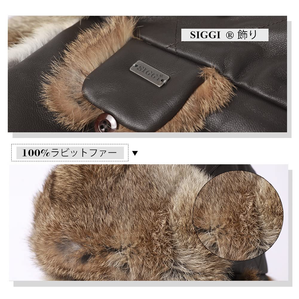 [SIGGI] Winter Aviator Hat with Ear Flaps – Waterproof Pilot Flight Cap for Men & Women, Warm Russian Trapper Hat for Ski, (Coffee, L)