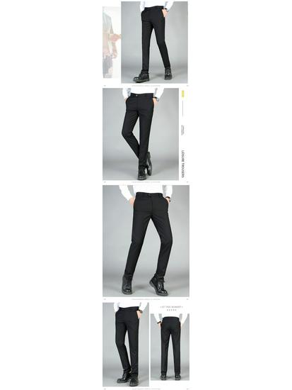 Men's Slim Fit Straight Leg Casual Suit Trousers - Spring/Autumn Business Fashion.