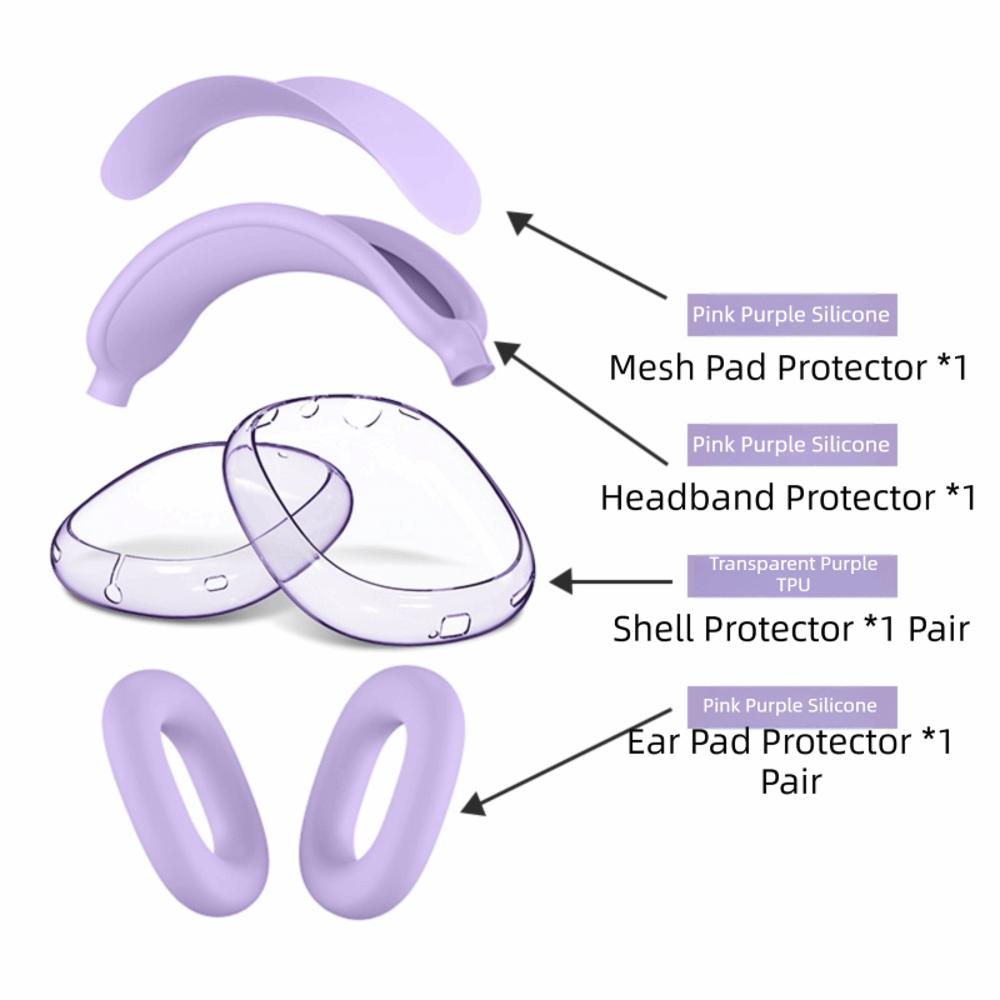 Four Piece Set Ear Pads Cushion Cover Silicone Headband Earphone Protective Case Replacement for Apple Airpods Max
