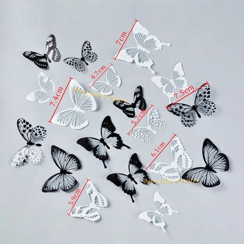 New 18pcs/lot Crystal Butterflies 3d Wall Sticker Beautiful Butterfly Living Room for Kids Room Wall Decals Home Decoration