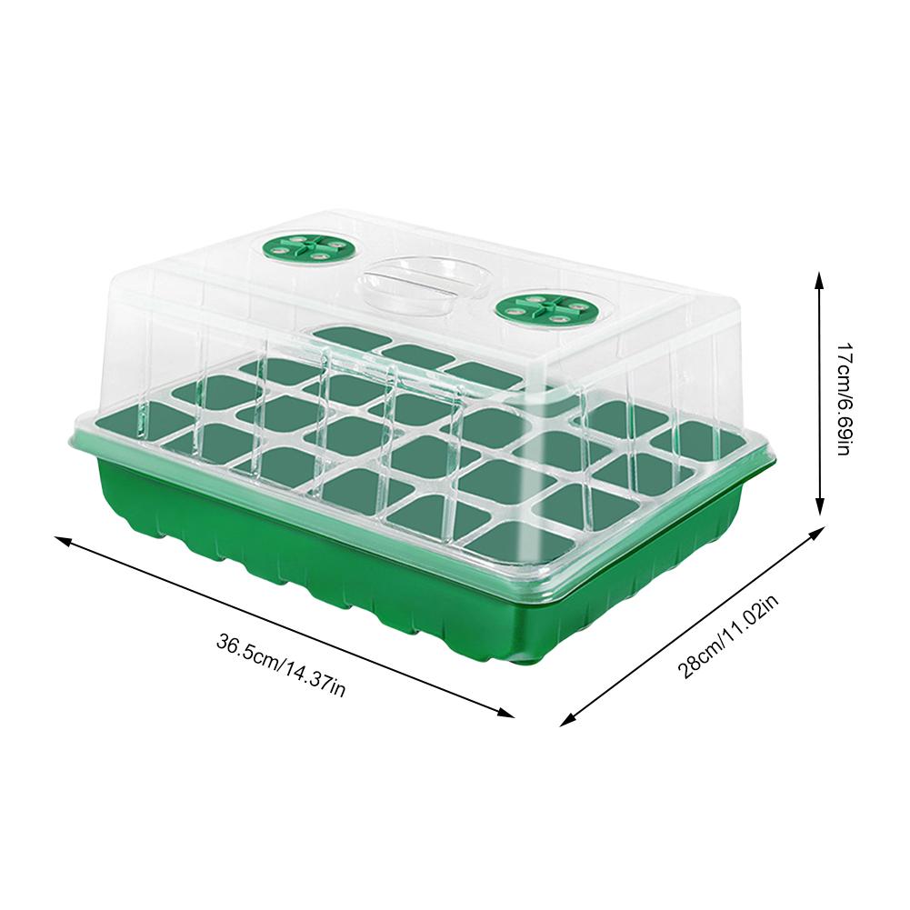12/24/48 Holes Seedling Trays Seed Starter Kit Mini Propagator Plant Grow Kit with Humidity Vented Domes and Base for Seeds