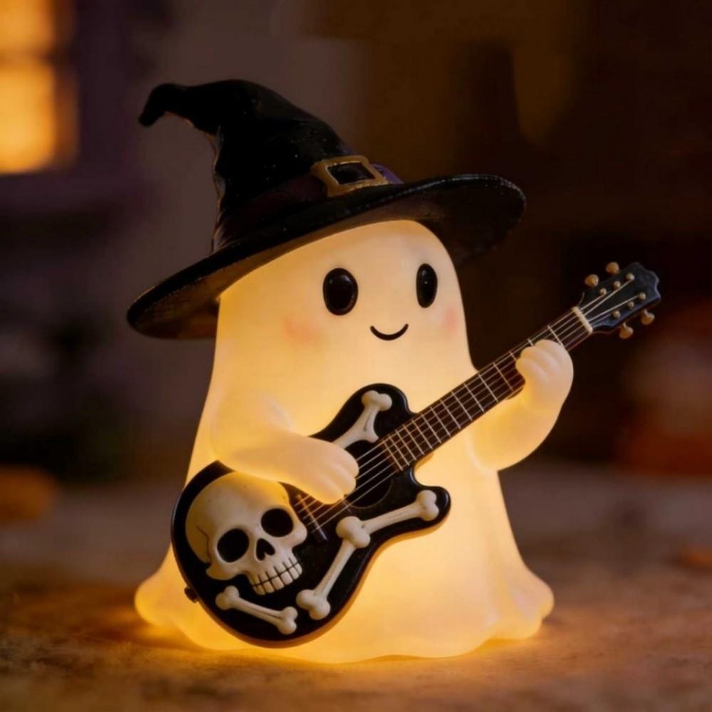Resin Ghost Night Light USB Powered Spooky Ghost Figurine Witch Desktop Figurine  Bookshelf