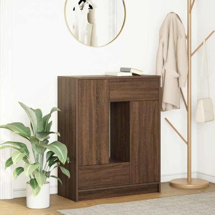 VidaXL Buffet with Drawers and Doors Brown Oak 73x31x90 Cm, Storage Furniture, Buffet Cabinet, Entryway Furniture, 861856