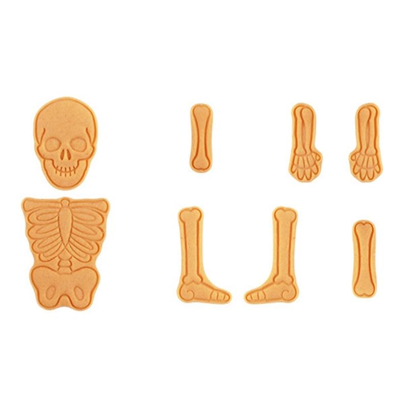 2er Set Keksstempel Halloween Skelett Keksausstecher Fondant Kekse Gebäck Ausstecher Backdekorationszubehör