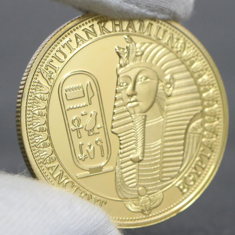 Egyptian Pharaoh Commemorative Coins, Sphinx, Commemorative Coins, Pyramid Culture Commemorative Coins, Gold Plated, Commemorative Medals