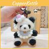Dessert Bib Panda Plush Keyring With Scarf And Flower Decoration For Bag Decor And Collectors