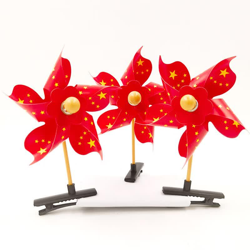 Patriotic Five-Star Pinwheel Hair Clips (50-Pack)
