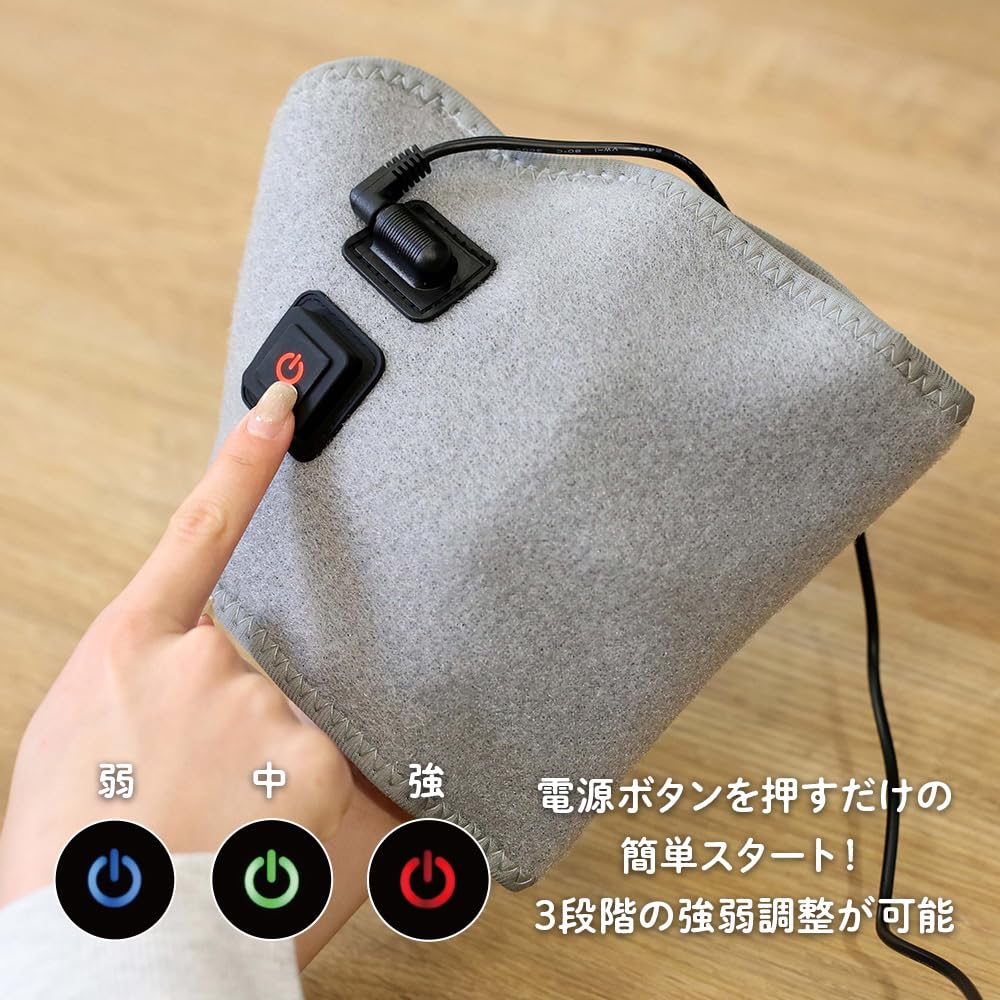 Gorilla Handshake Electric Hand Care 5 Minute Timer Automatic OFF 3 Levels of Adjustment Easy To Wear For Both Left and Right Hands Gray Doshisha