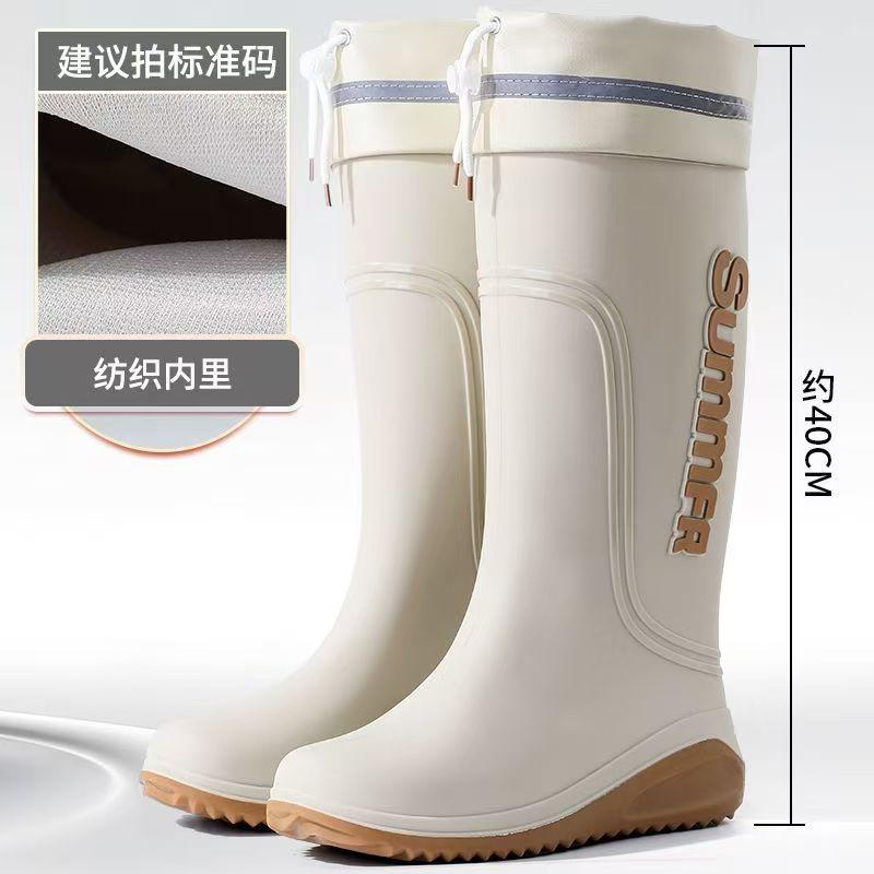 Men's Fleece Lined Waterproof Rain Boots Mid Calf Non-Slip Lightweight Outdoor Work Kitchen Delivery ShoesRubber Work Boots