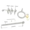 Stainless Steel  Cage Urethral Sound Metal Ring  Plug  & Ball Toys