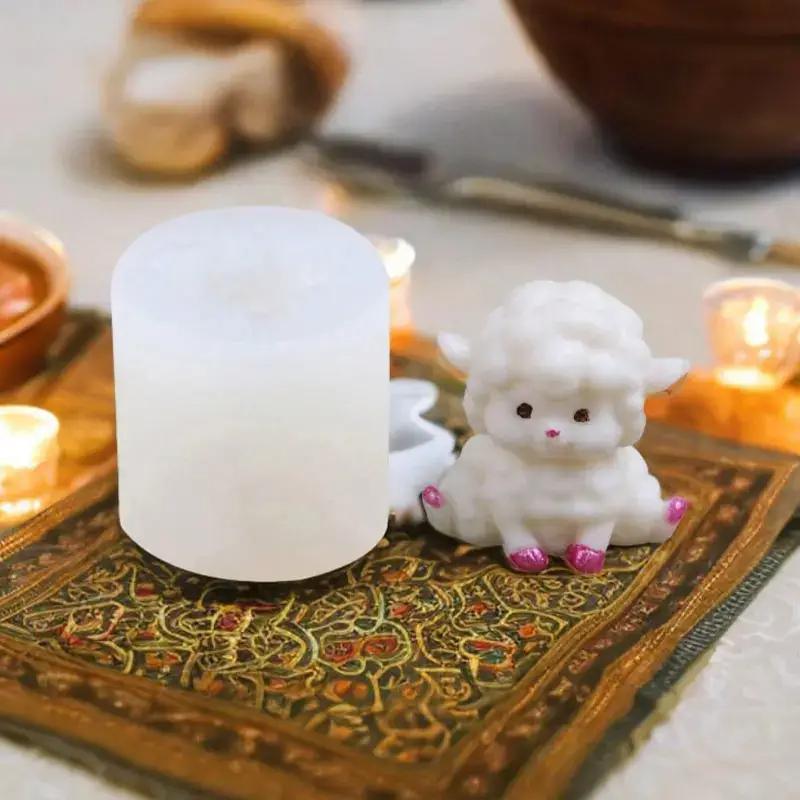 1 Piece, aromatherapy candle cartoon lamb silicone mold, 3D sheep gypsum ornament mold, creative silicone mold