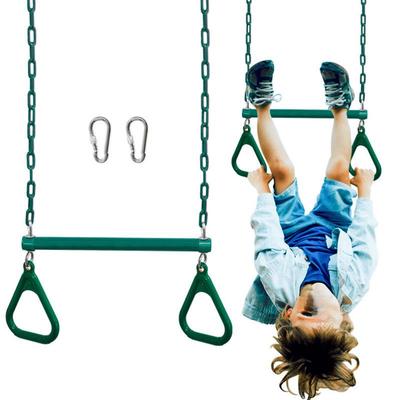 Kids' Indoor/Outdoor Pull-Up Bar with Rope Ladder & Rings for Sensory Training