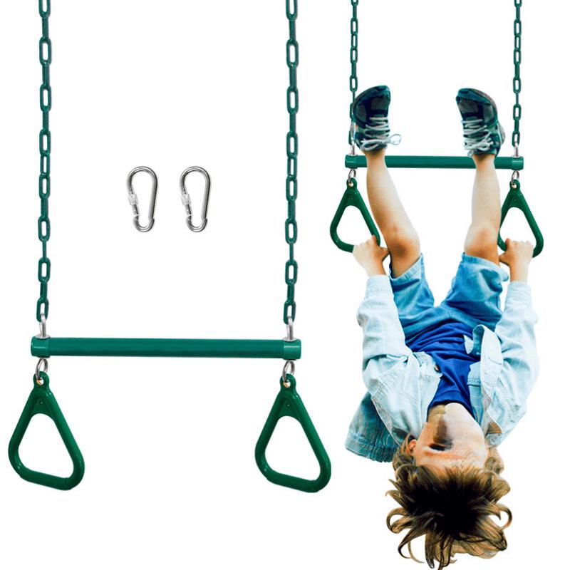 Kids' Indoor/Outdoor Pull-Up Bar with Rope Ladder & Rings for Sensory Training
