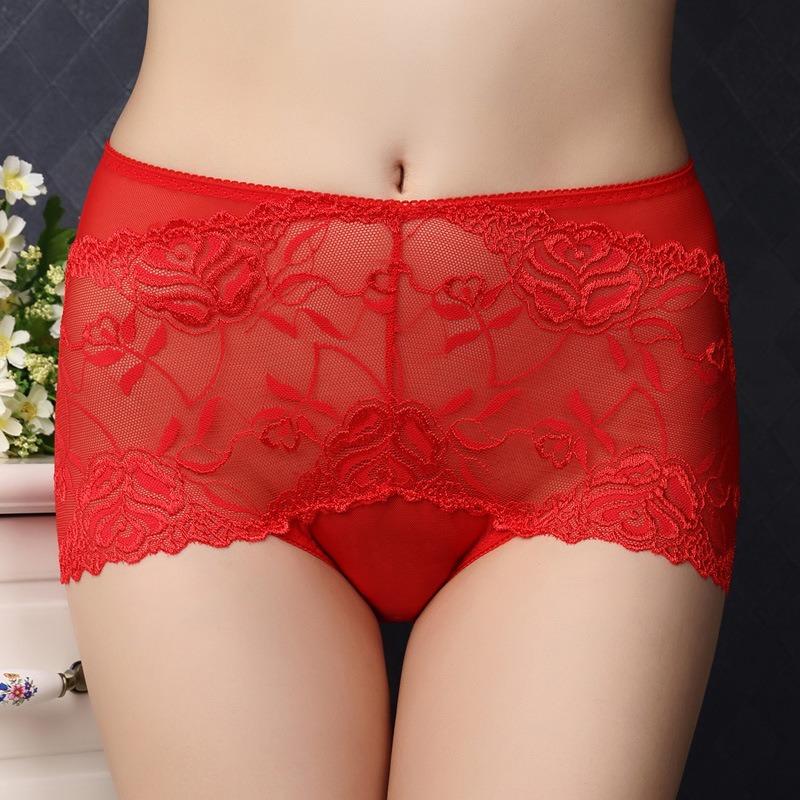 High Waist Women's Panties Sexy Hollow Lace Panties Comfortable Breathable Shorts