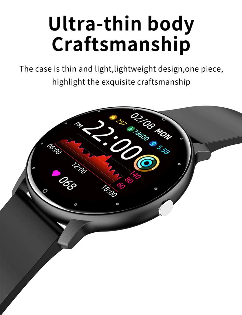 New Good Smart Watch Men Full Touch Screen Sport Fitness Watch IP67 Waterproof Blood Pressure Bluetooth Watches 220mAh Battery