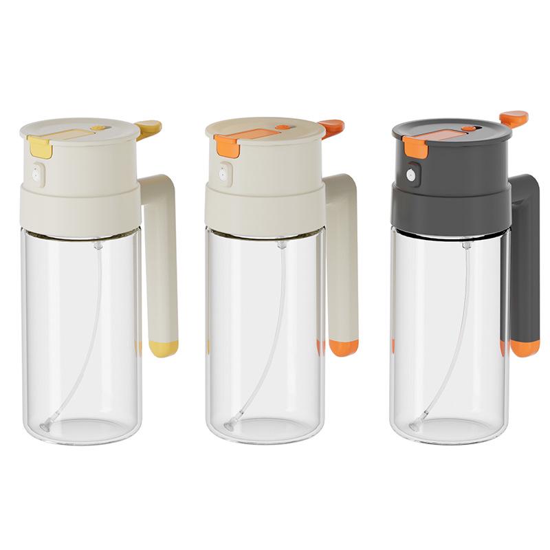 22OZ Glass Oil Bottle with Handle for Air Fryer, BBQ, Salad, and Baking