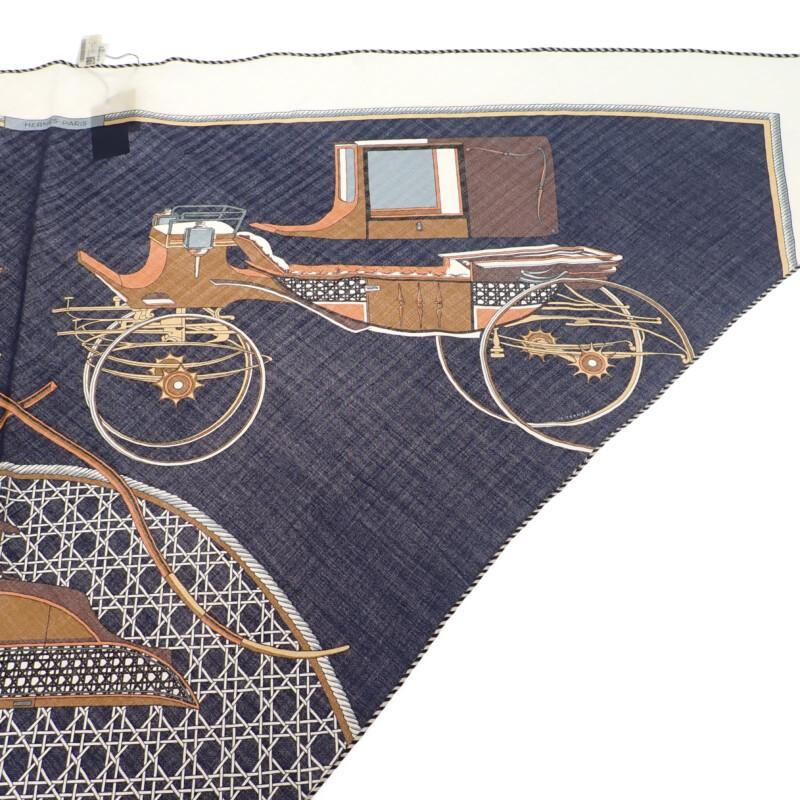 HERMES  361422S  Schal Marineblau Kaschmir/Seide Damen