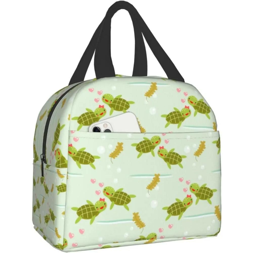 Cute Turtle Thermal Lunch Bag Travel Picnic Bento Cooler Reusable Tote Work Insulated Container Bags for Women Men Boys Girls