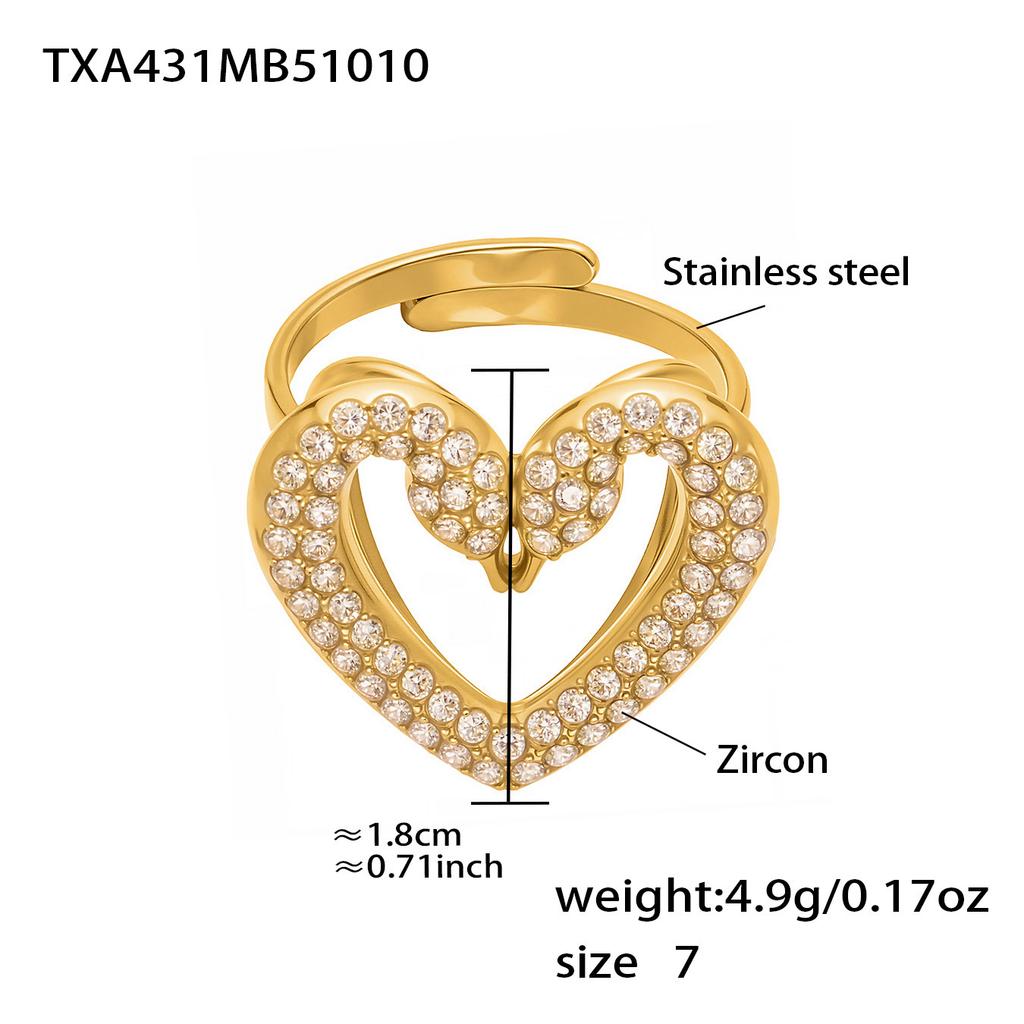 Boucles d'oreilles Bague Bracelet Collier Cœur de Cygne en Acier Inoxydable Chaîne Plaqué Or 18 carats Colliers Bracelets Bagues Boucles d'oreilles pour Femmes