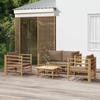 VidaXL Garden Lounge Set 5 Pcs with Taupe Cushions Bamboo 3155121