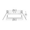 Lot de 10 Fixations spots BRAYTRON Tetra-D, carré, blanc, fixe, longueur et largeur 89mm, aluminium