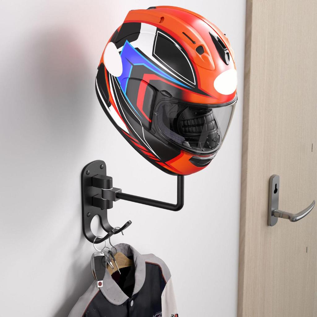 Helmet Wall Mount Skull Shape Hat Rack Decorative Wall Mount Helmet Display Holder for Garage Entryway Bedroom Women Men Party