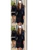 European & American Ladies' Fashionable Sequin Tie-Up Dress with Waist Cinch and Lapel 
