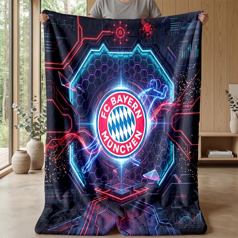 Bayern Munich Theme Blanket Soft Flannel Blanket Plush Throw Blanket Cozy Sofa Bed Blanket for Home Decor