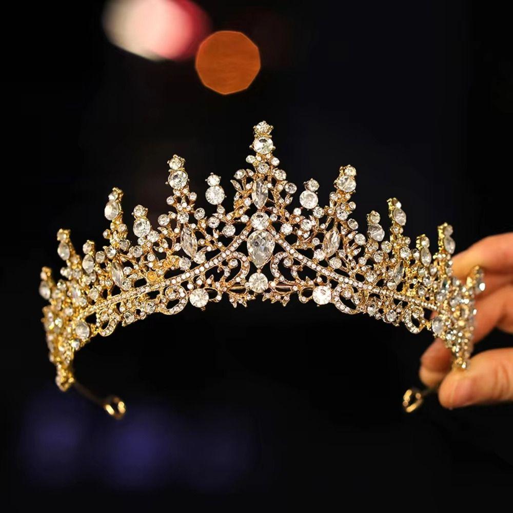 Hair Jewelry Baroque Crystal Crowns Luxury Princess Crown Exquisite Rhinestone Diadem  Wedding