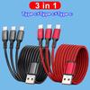 100W 6A USB-A to 3 Type-C Fast Charging Data Cable For Samsung S24 Xiaomi Huawei Android Phone 3 In 1 USB C Data Transfer Cord
