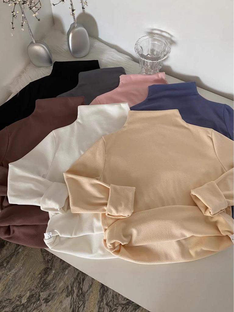 Korean Knitwear Women's Half-High Neck Cashmere Sweater, Small Fragrance Style, Autumn/Winter.