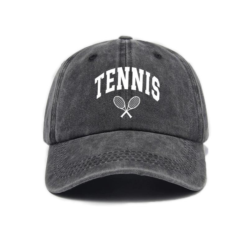 1pc Retro Tennis Racket Printted Baseball Caps for Women,Casual Outdoor Adjustable Driver Caps Suitable for Spring and Summer