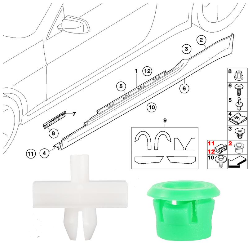 For BMW E34 525i 530i 535i 540i M5 Door Trim Clip Retainer Set 20PCS Replaces 51131946258 51711932996 Body Moulding Fastener Kit