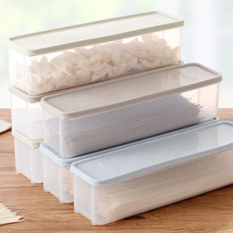 Kitchen Japanese Style Sealed Noodle Box With Scallion Ginger Garlic Preservation Box Lid Plastic Tableware Storage Box Storage Can YLE596