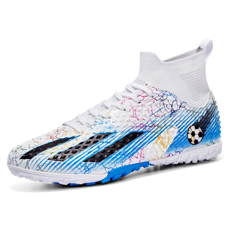 2025 Football Shoes High-top Boys and Children with Broken Nails and Spikes, Youth and Students Competition Artificial Turf Training Shoes