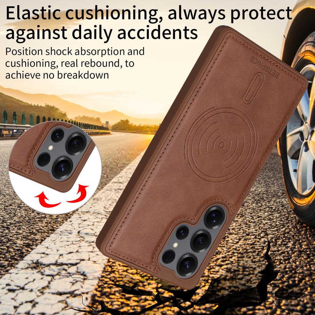Case For Samsung Galaxy S25 Ultra S25 Edge S24 Plus S23 FE S22 S21 A16 A55 A15 A35 5G Magnetic Separation Card Bag Leather Cover