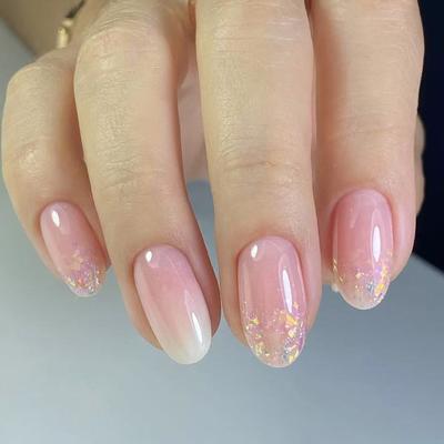 Mandel Aufklebenägel Glitzer Falsche Nägel Aufklebenägel in 12 Größen 24 Stück Französische Nagelspitzen für DIY Nagelkunst Dekorationen